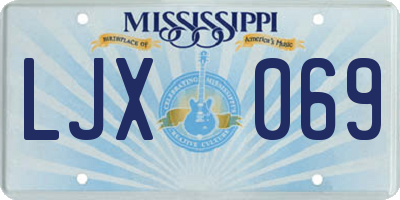 MS license plate LJX069