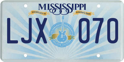 MS license plate LJX070