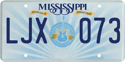 MS license plate LJX073