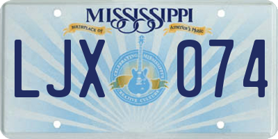 MS license plate LJX074
