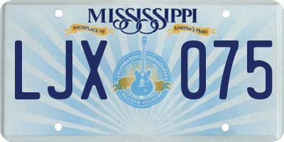 MS license plate LJX075