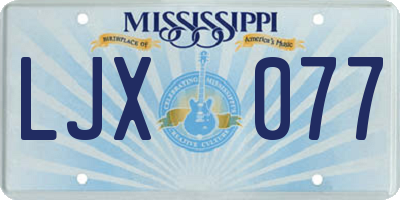 MS license plate LJX077