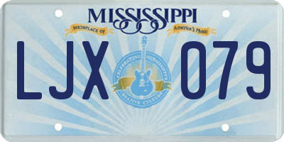 MS license plate LJX079