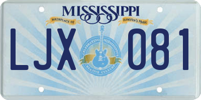 MS license plate LJX081