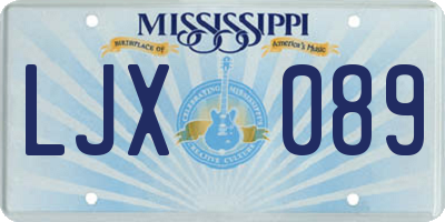 MS license plate LJX089