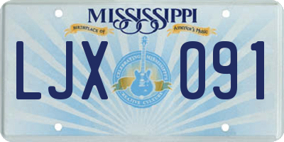 MS license plate LJX091