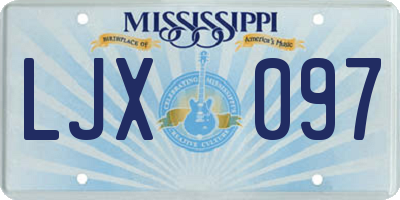 MS license plate LJX097