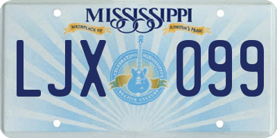 MS license plate LJX099