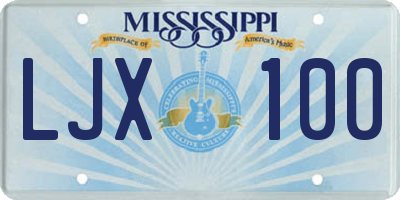 MS license plate LJX100