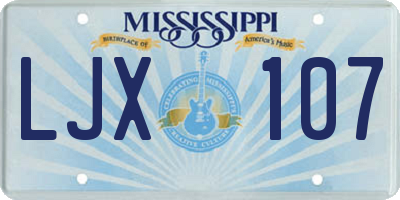 MS license plate LJX107