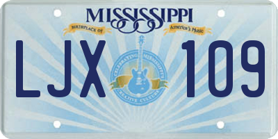 MS license plate LJX109