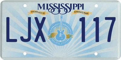 MS license plate LJX117