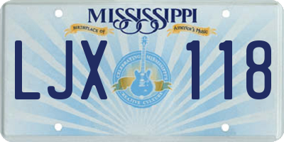 MS license plate LJX118