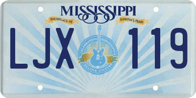 MS license plate LJX119