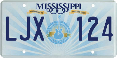 MS license plate LJX124
