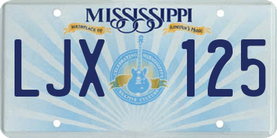 MS license plate LJX125