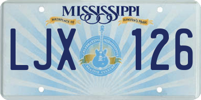 MS license plate LJX126