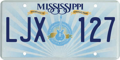 MS license plate LJX127