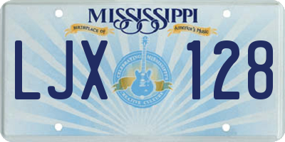 MS license plate LJX128