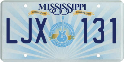 MS license plate LJX131