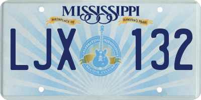MS license plate LJX132