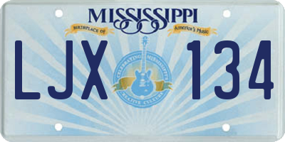 MS license plate LJX134