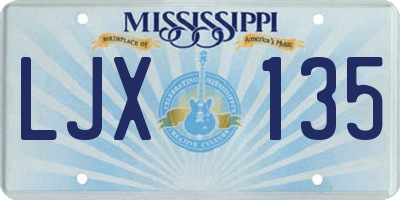 MS license plate LJX135