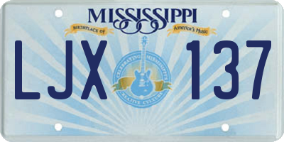 MS license plate LJX137