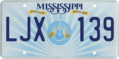 MS license plate LJX139