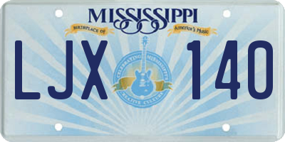 MS license plate LJX140