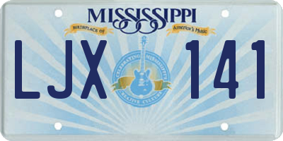 MS license plate LJX141
