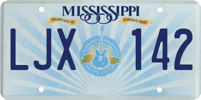 MS license plate LJX142