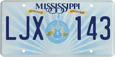 MS license plate LJX143