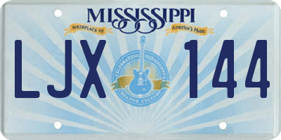 MS license plate LJX144