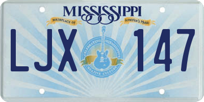 MS license plate LJX147
