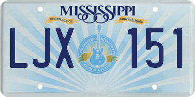 MS license plate LJX151