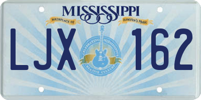 MS license plate LJX162