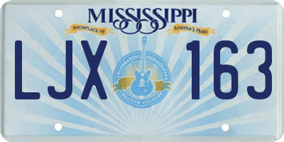 MS license plate LJX163
