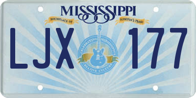 MS license plate LJX177
