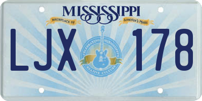 MS license plate LJX178
