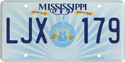 MS license plate LJX179
