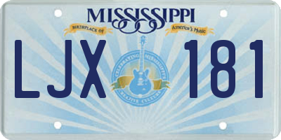 MS license plate LJX181