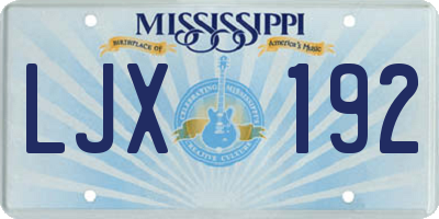 MS license plate LJX192