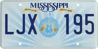 MS license plate LJX195