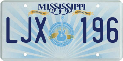 MS license plate LJX196