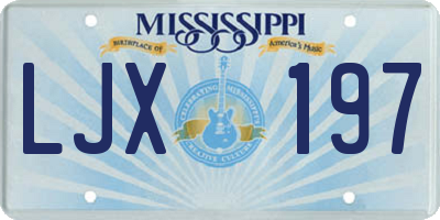 MS license plate LJX197