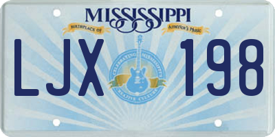 MS license plate LJX198