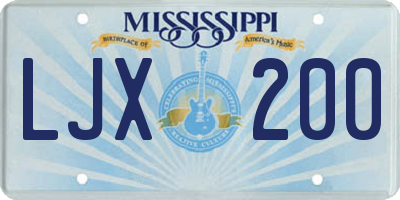 MS license plate LJX200