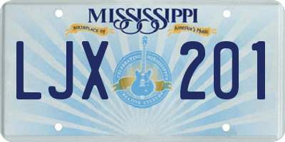MS license plate LJX201