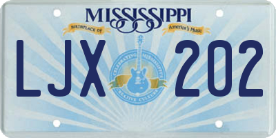 MS license plate LJX202